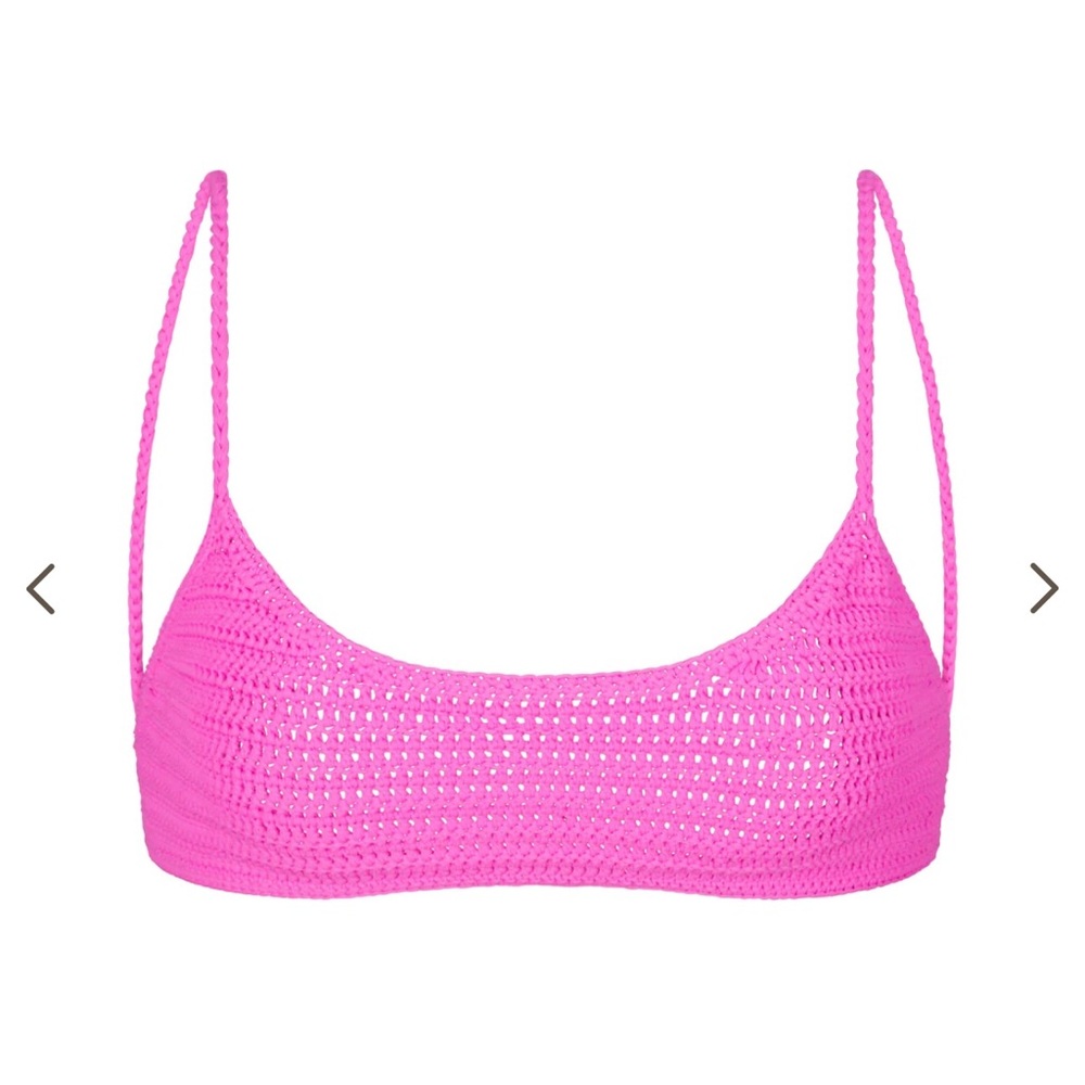 Skims Crochet Swim Micro Scoop Bikini Top in Taffy **New with tags**